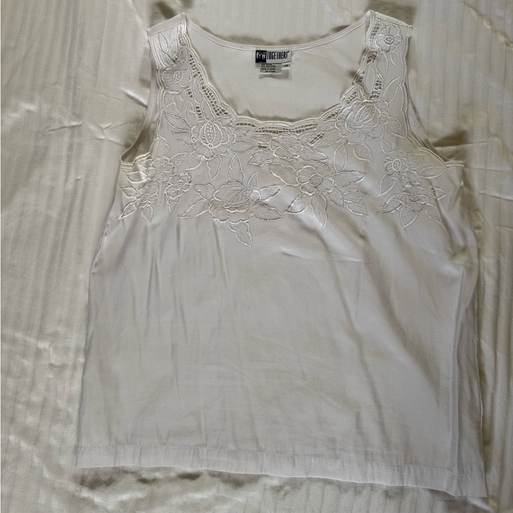 Together White Sleeveless Tank Top